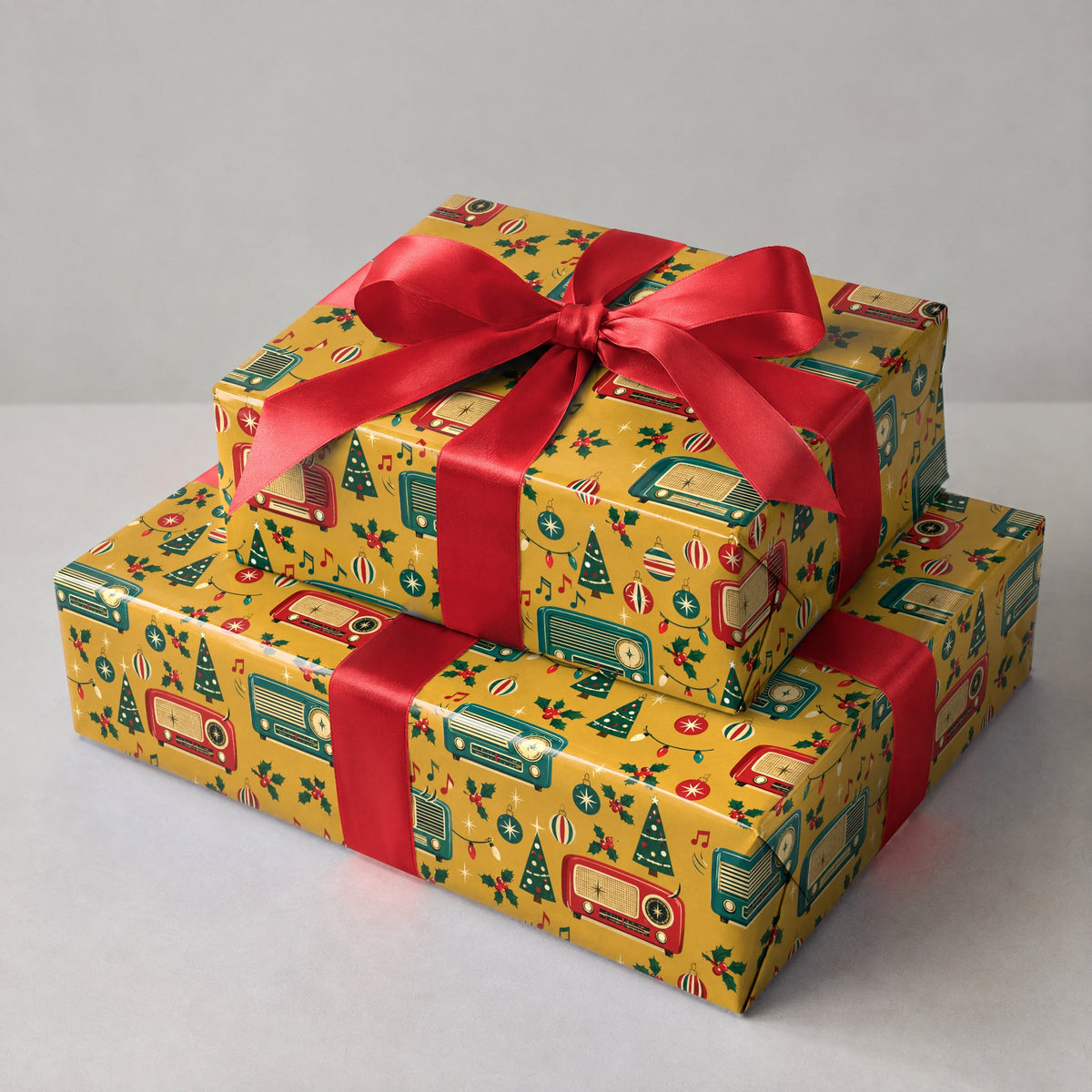Retro Christmas Radio Wrapping Paper