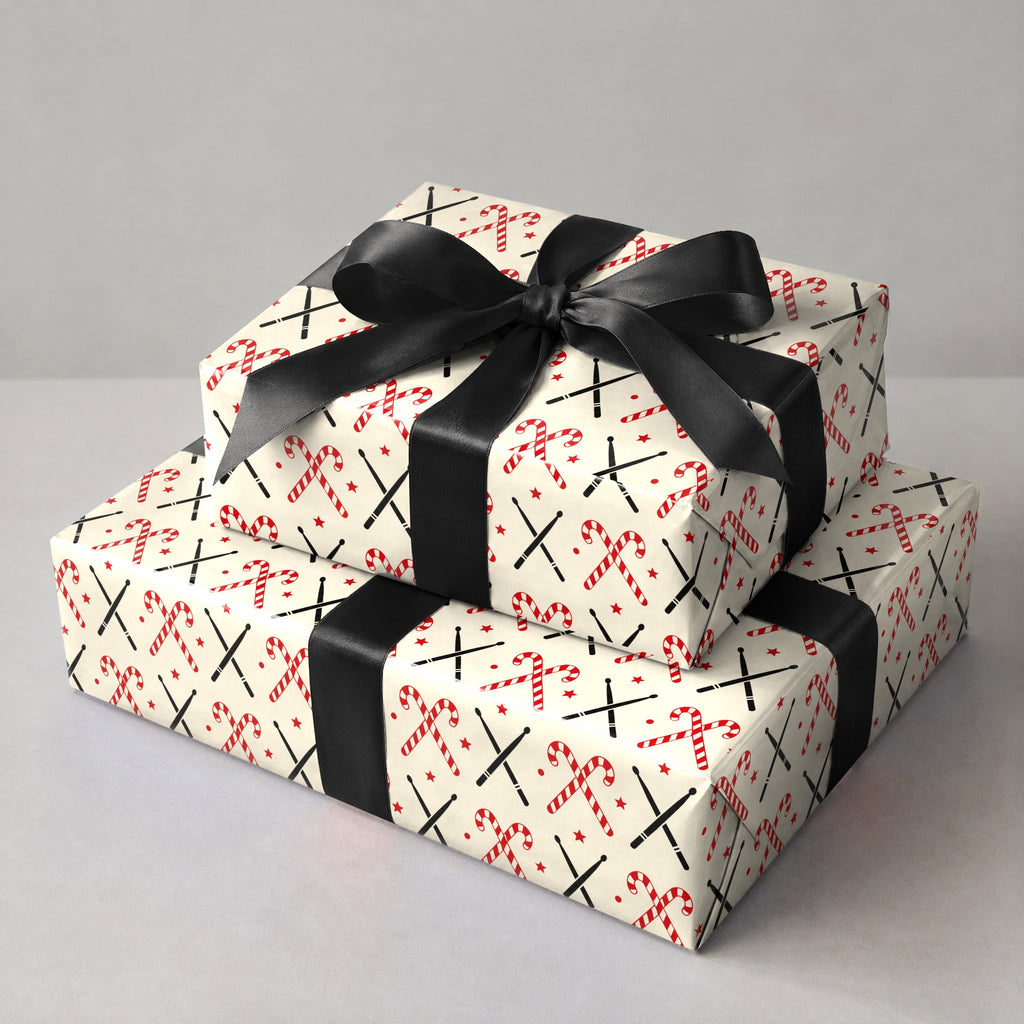 Drumstick Candy Cane Cross Wrapping Paper