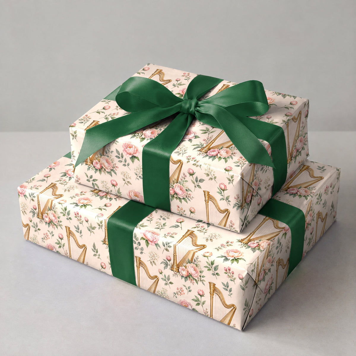 Harp and Peonies Wrapping Paper