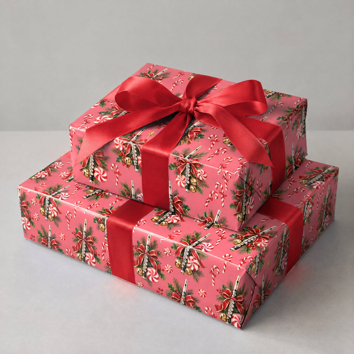 Peppermint Piccolo Swirl Wrapping Paper