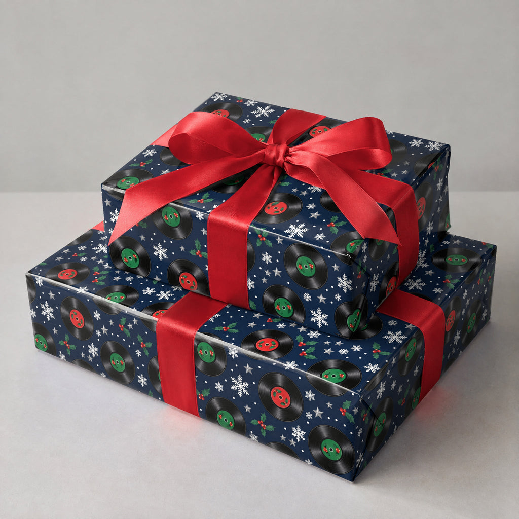 Vinyl Snowfall Christmas Wrapping Paper