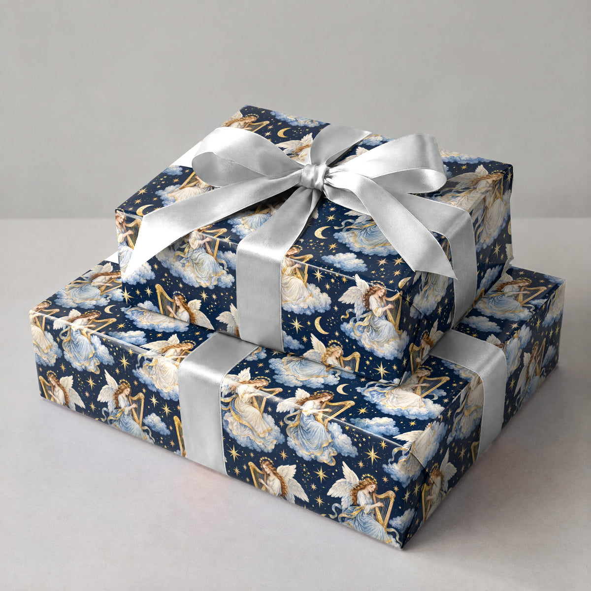 Angel Harp Starlight Wrapping Paper