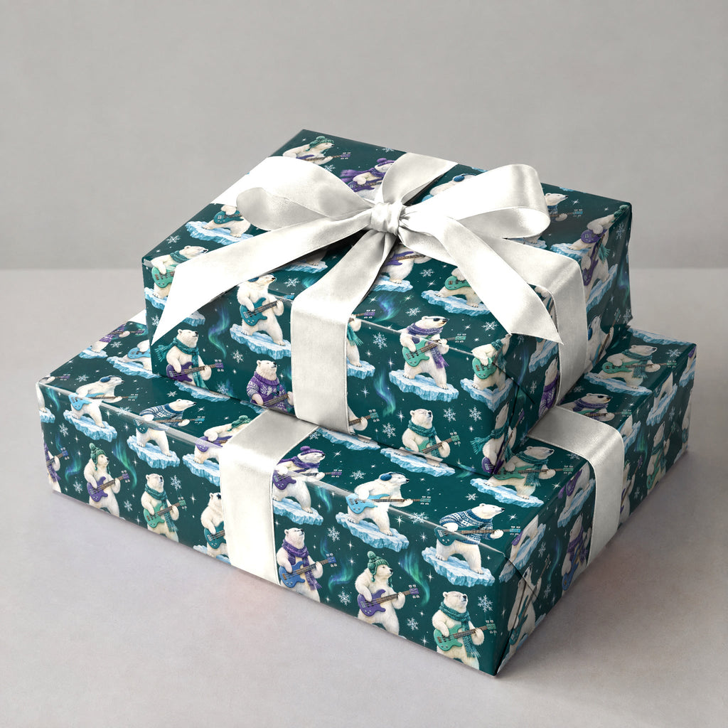 Polar Bear Bass Groove Wrapping Paper