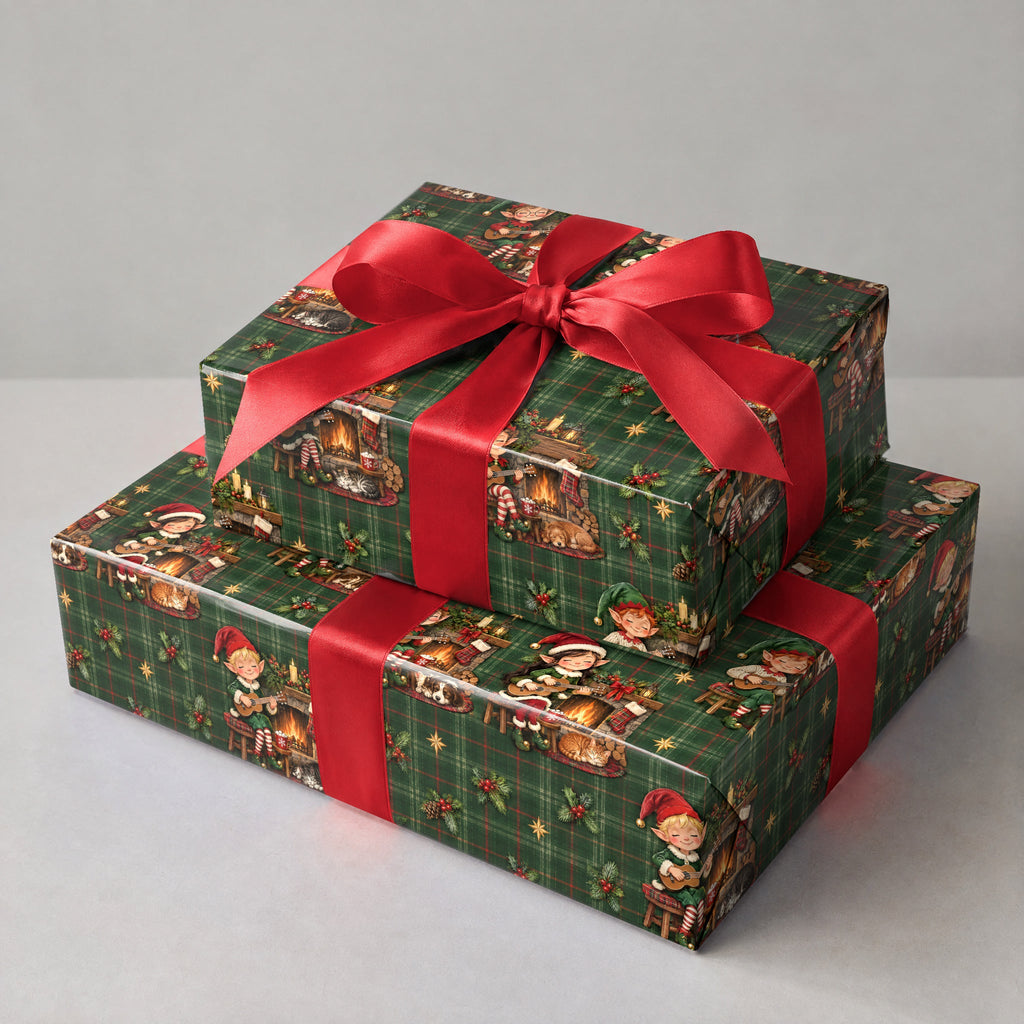 Elf Ukulele Cabin Wrapping Paper