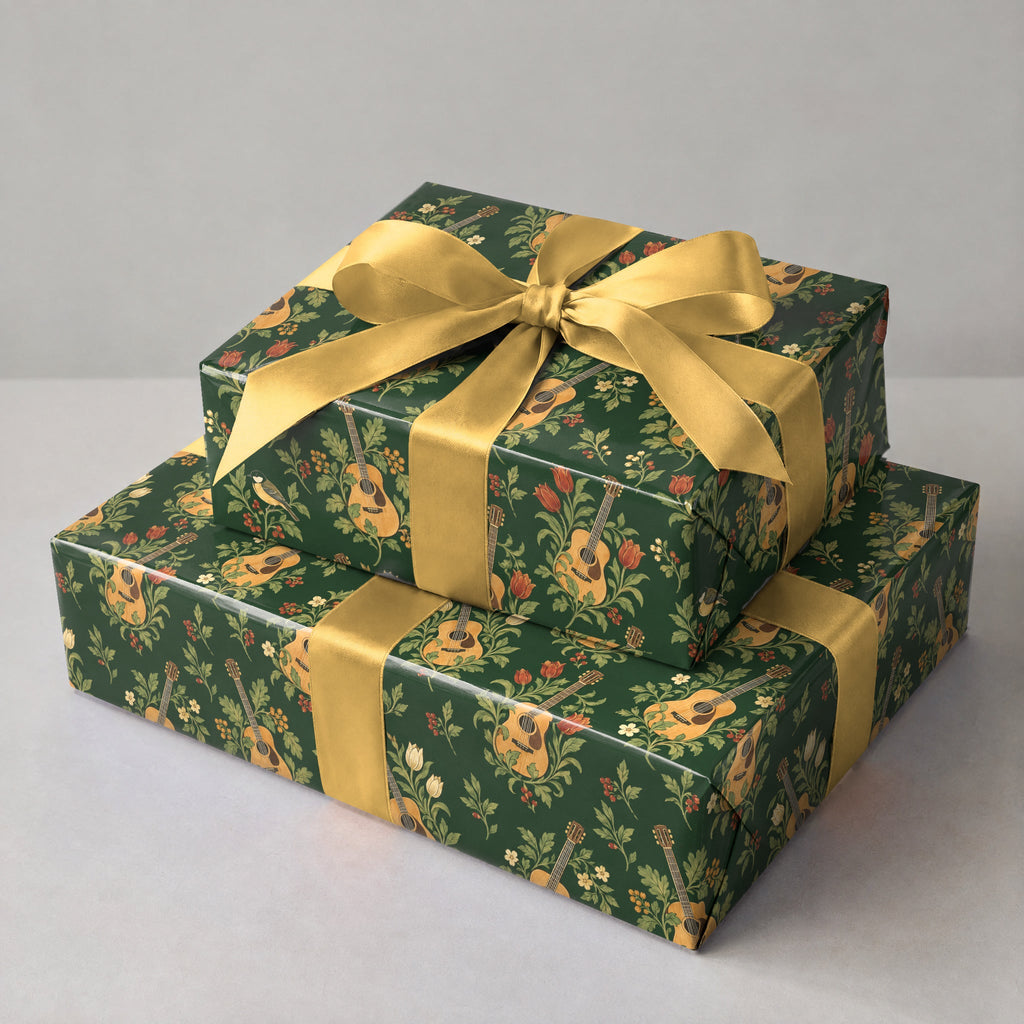 Guitar Botanical Toile Wrapping Paper