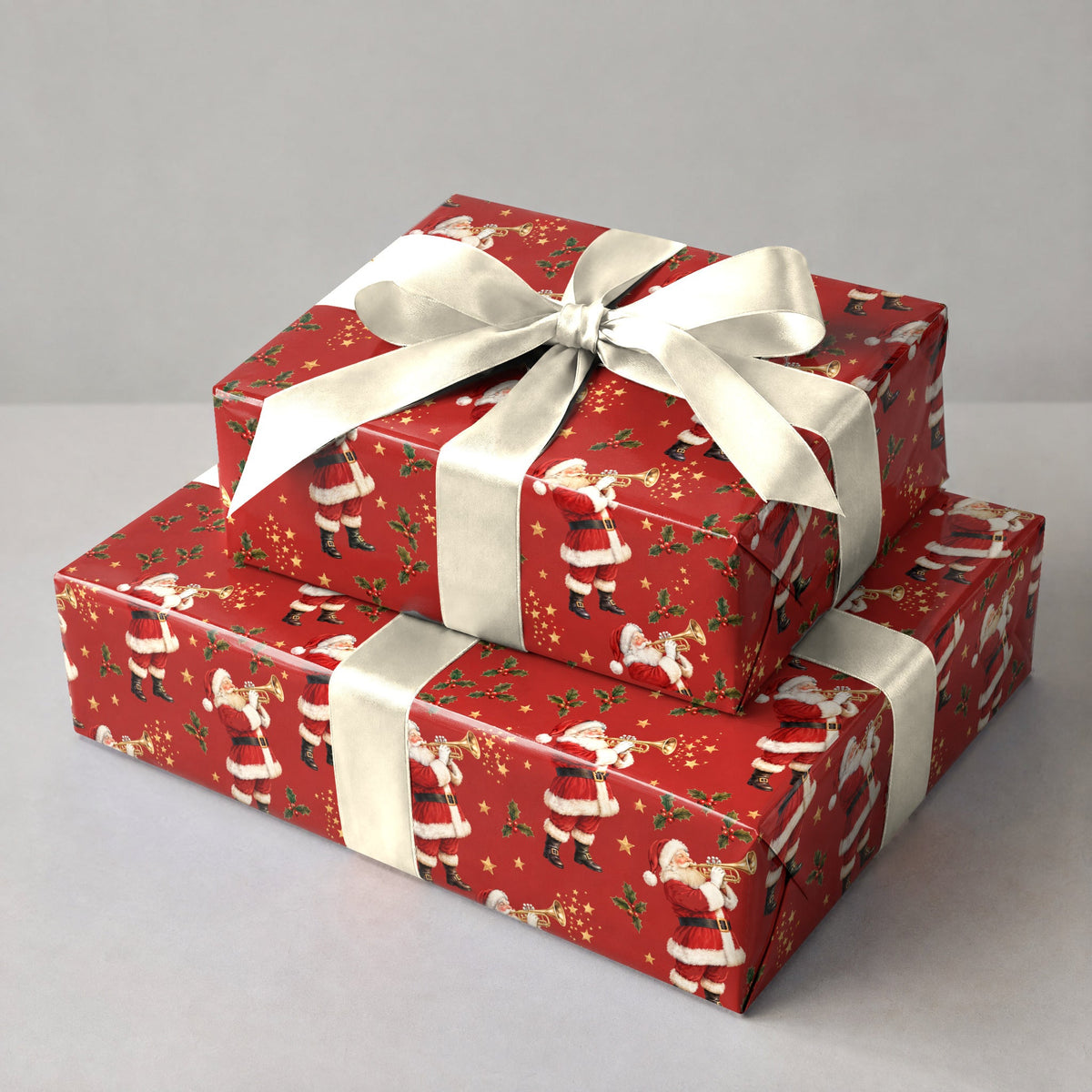 Santa's Trumpet Fanfare Wrapping Paper