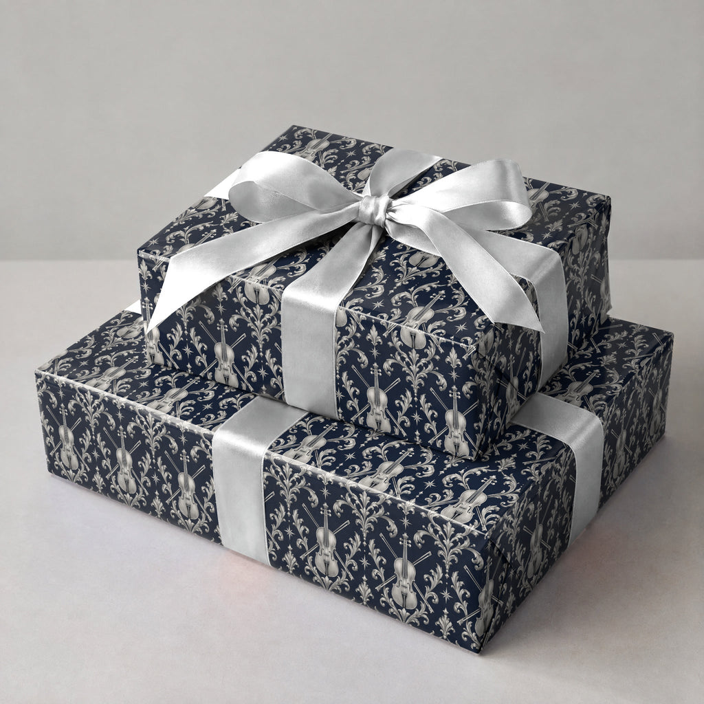 Midnight Violin Filigree Wrapping Paper