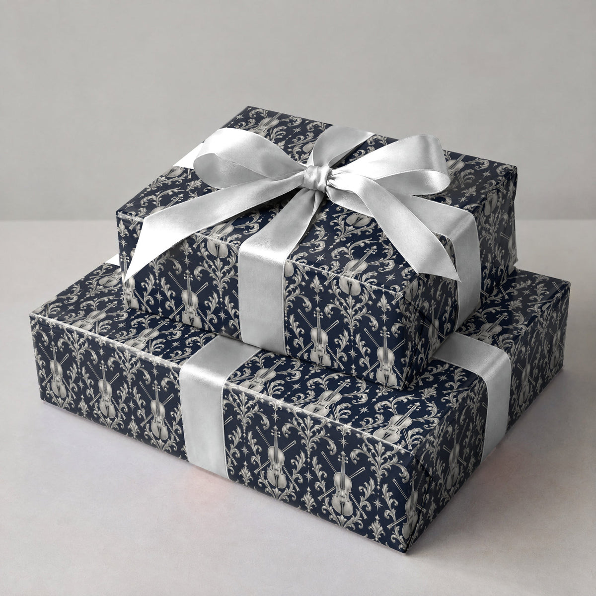 Midnight Violin Filigree Wrapping Paper