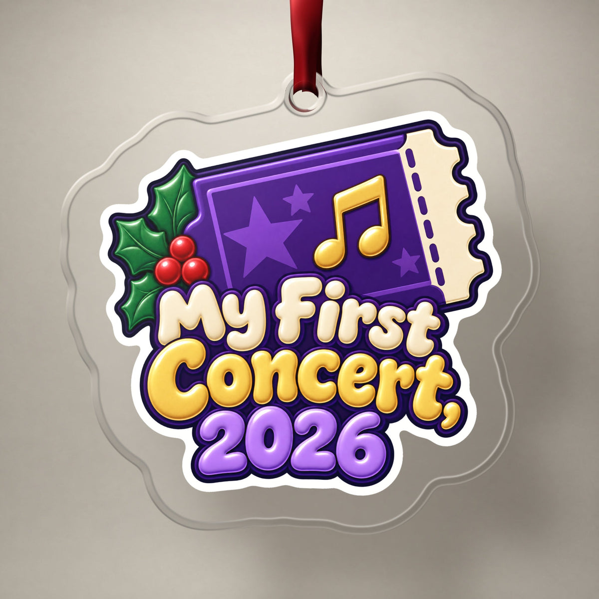 My First Concert 2026 Ticket Christmas Ornament