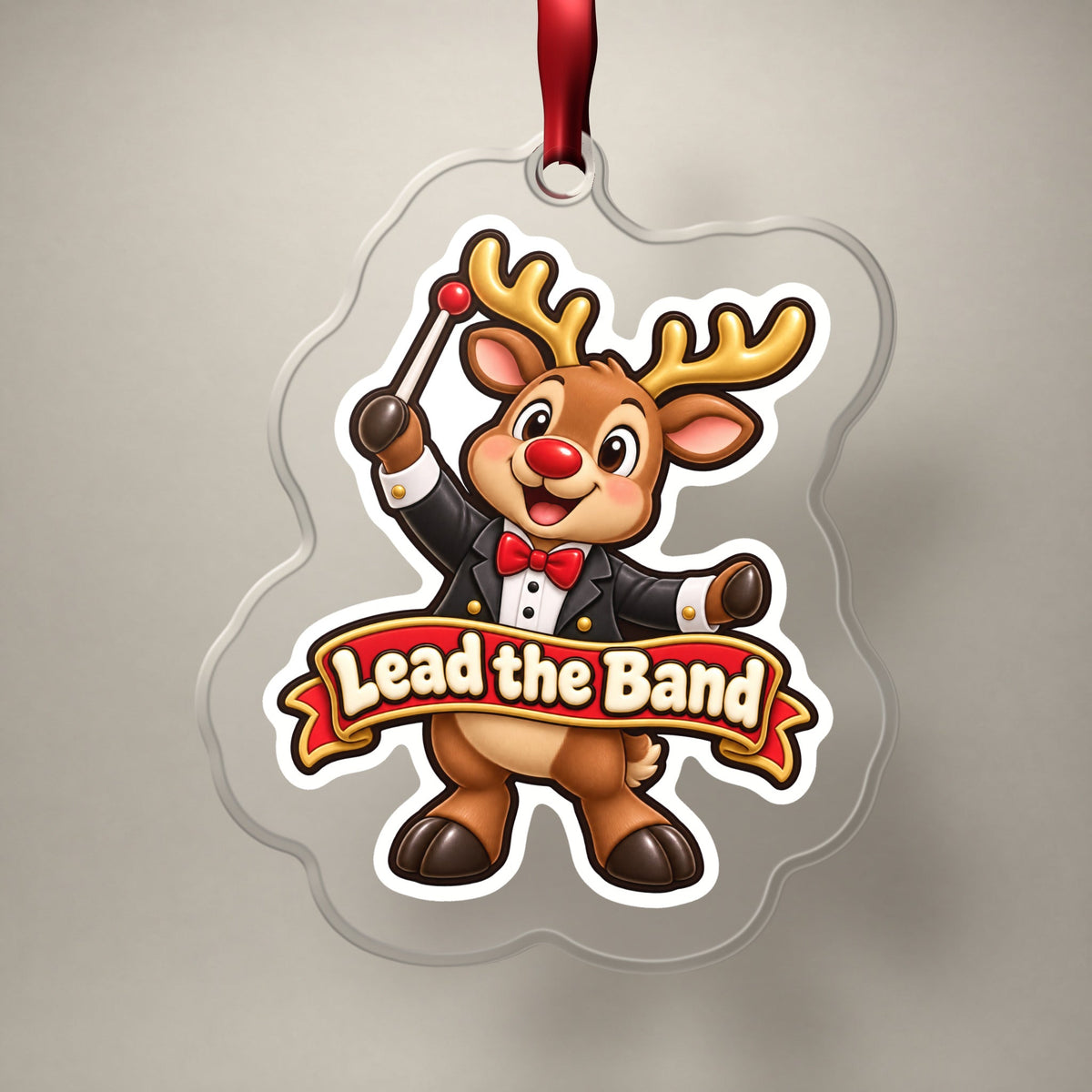 Lead the Band Reindeer Conductor Christmas Ornament