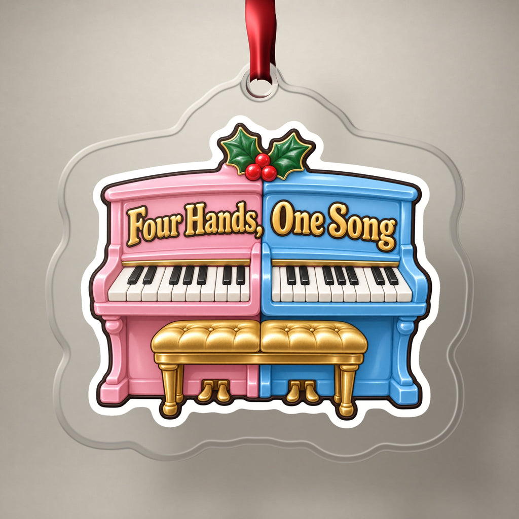 Four Hands, One Song Piano Duet Christmas Ornament