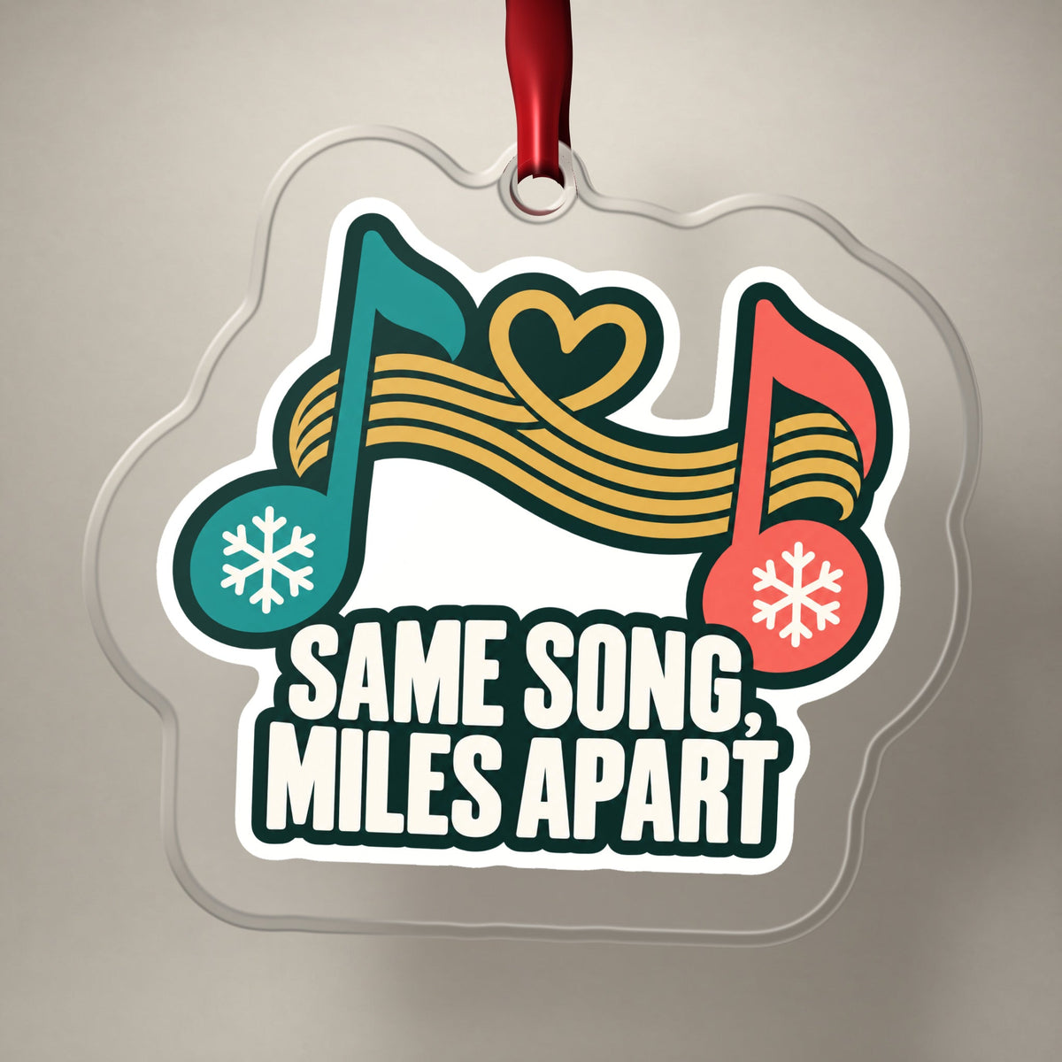 Same Song, Miles Apart Long Distance Christmas Ornament