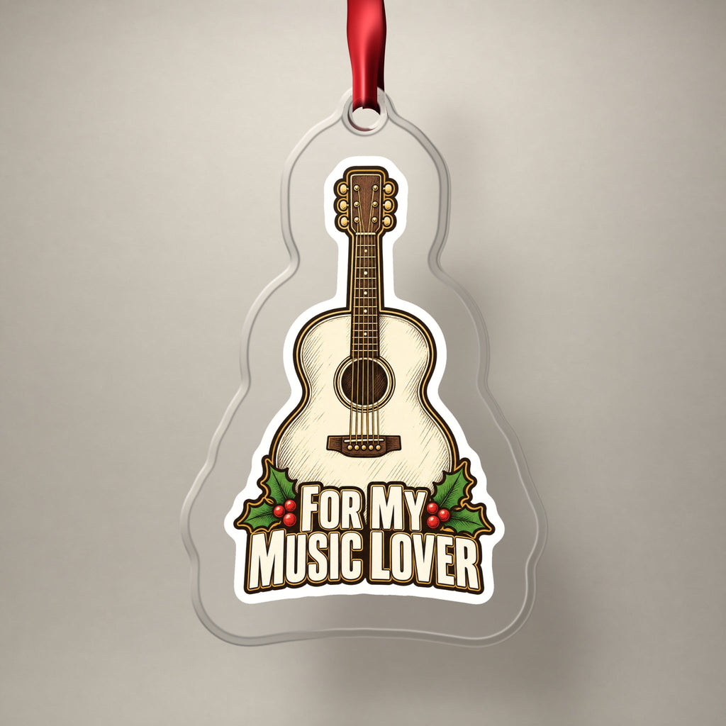 For My Music Lover Acoustic Guitar Christmas Ornament