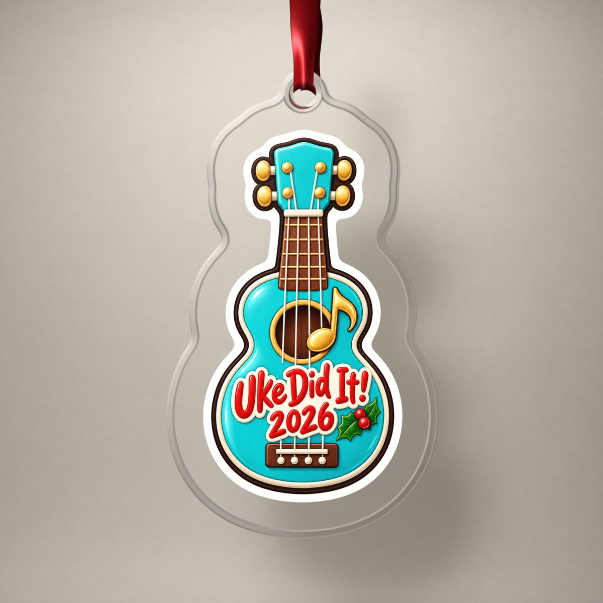 Uke Did It 2026 First Ukulele Christmas Ornament