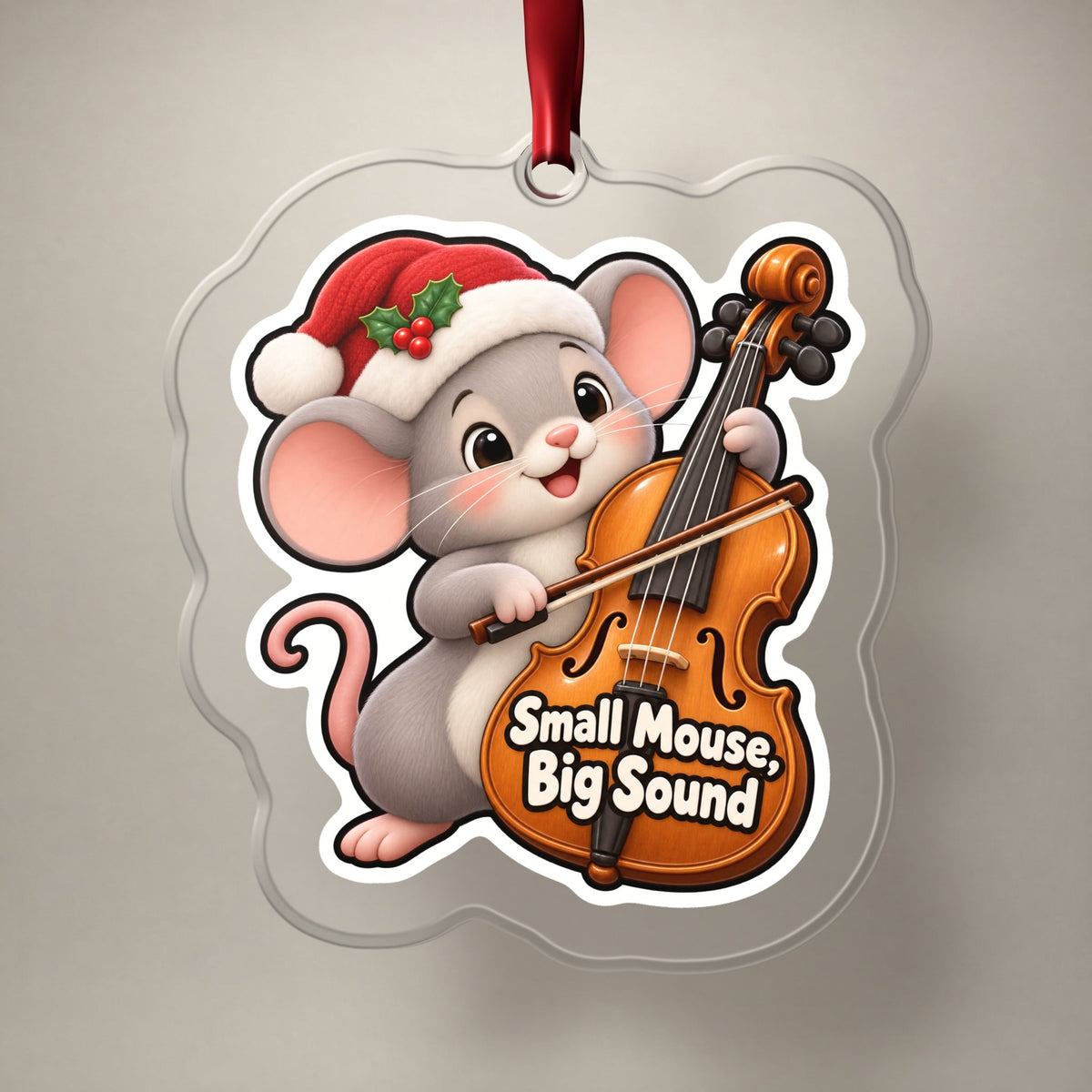 Small Mouse, Big Sound Cello Christmas Ornament