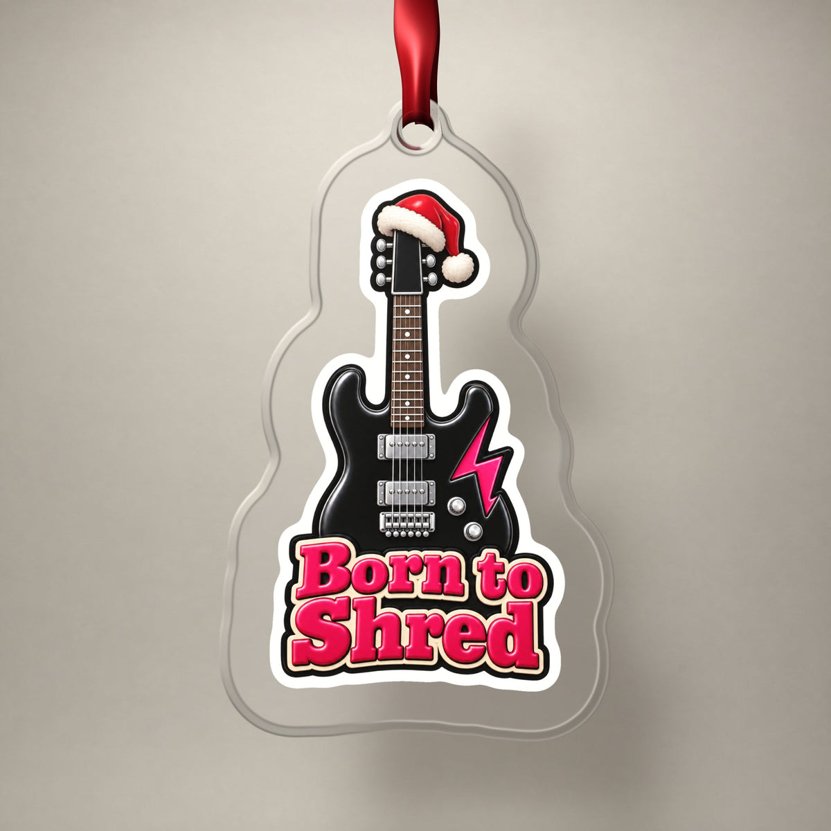 Born to Shred Electric Guitar Christmas Ornament