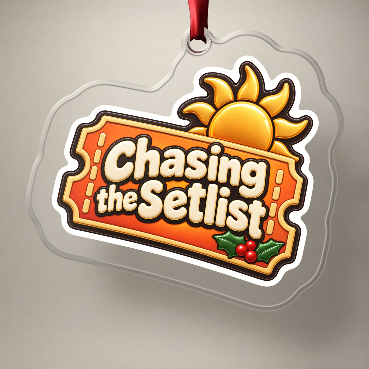 Chasing the Setlist Festival Ticket Christmas Ornament