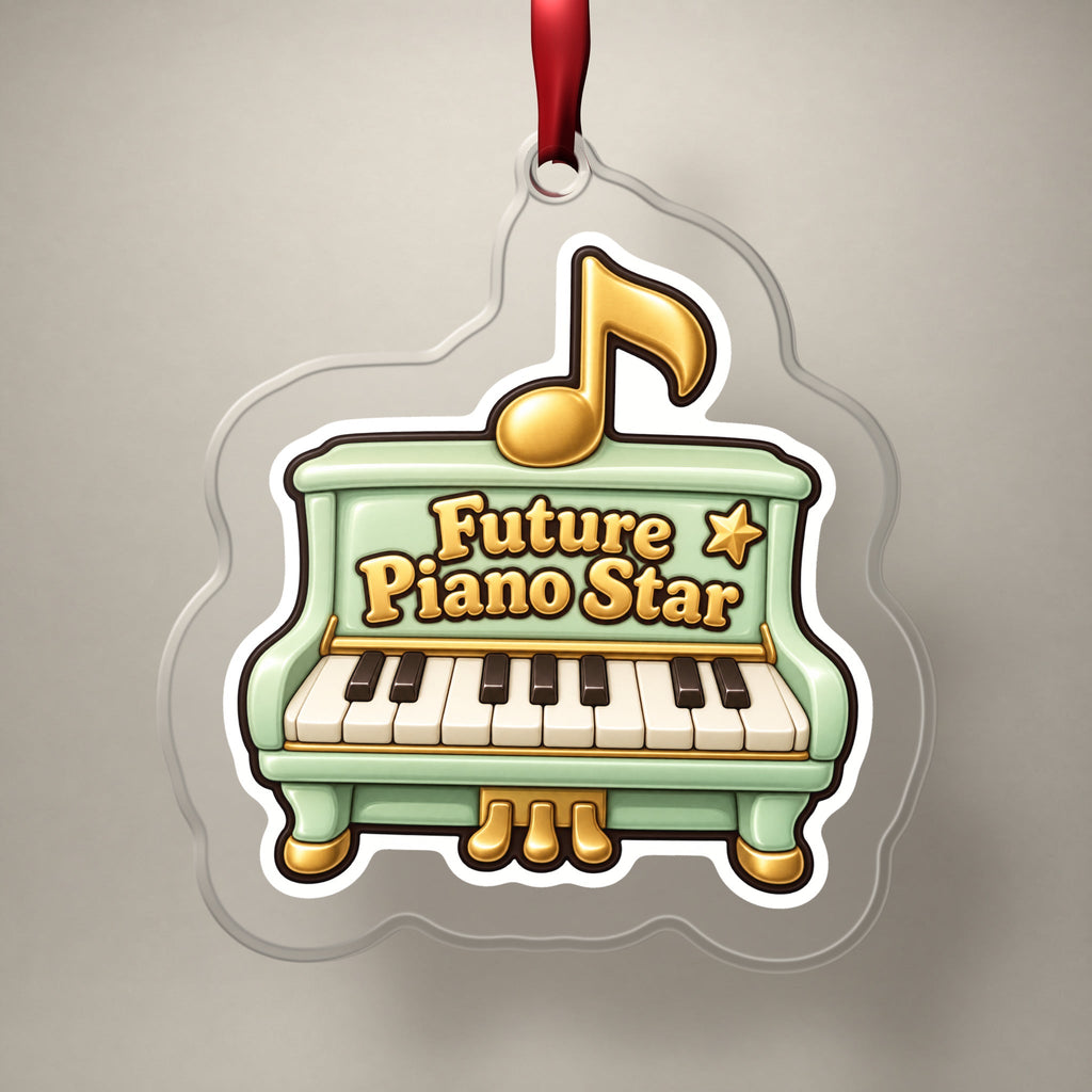 Future Piano Star Christmas Ornament