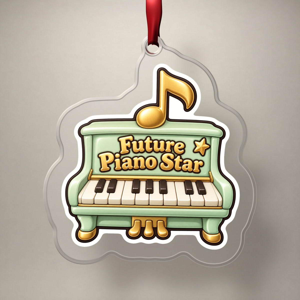 Future Piano Star Christmas Ornament