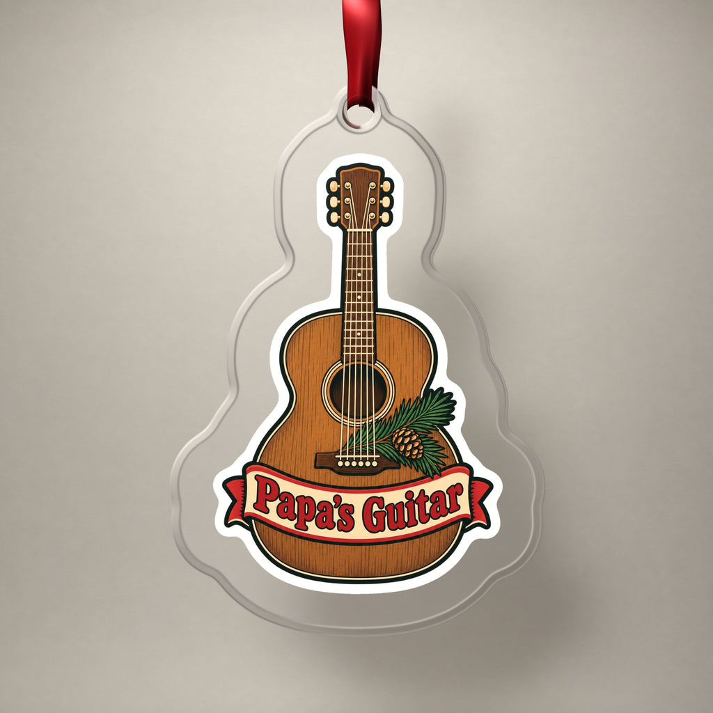 Papa's Guitar Christmas Ornament for Grandpa