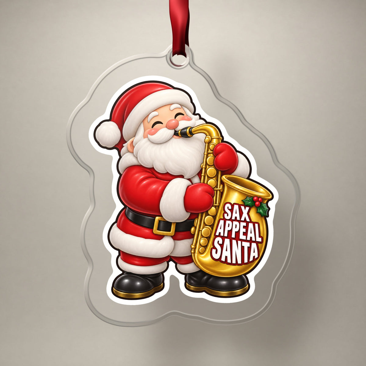 Sax Appeal Santa Saxophone Christmas Ornament