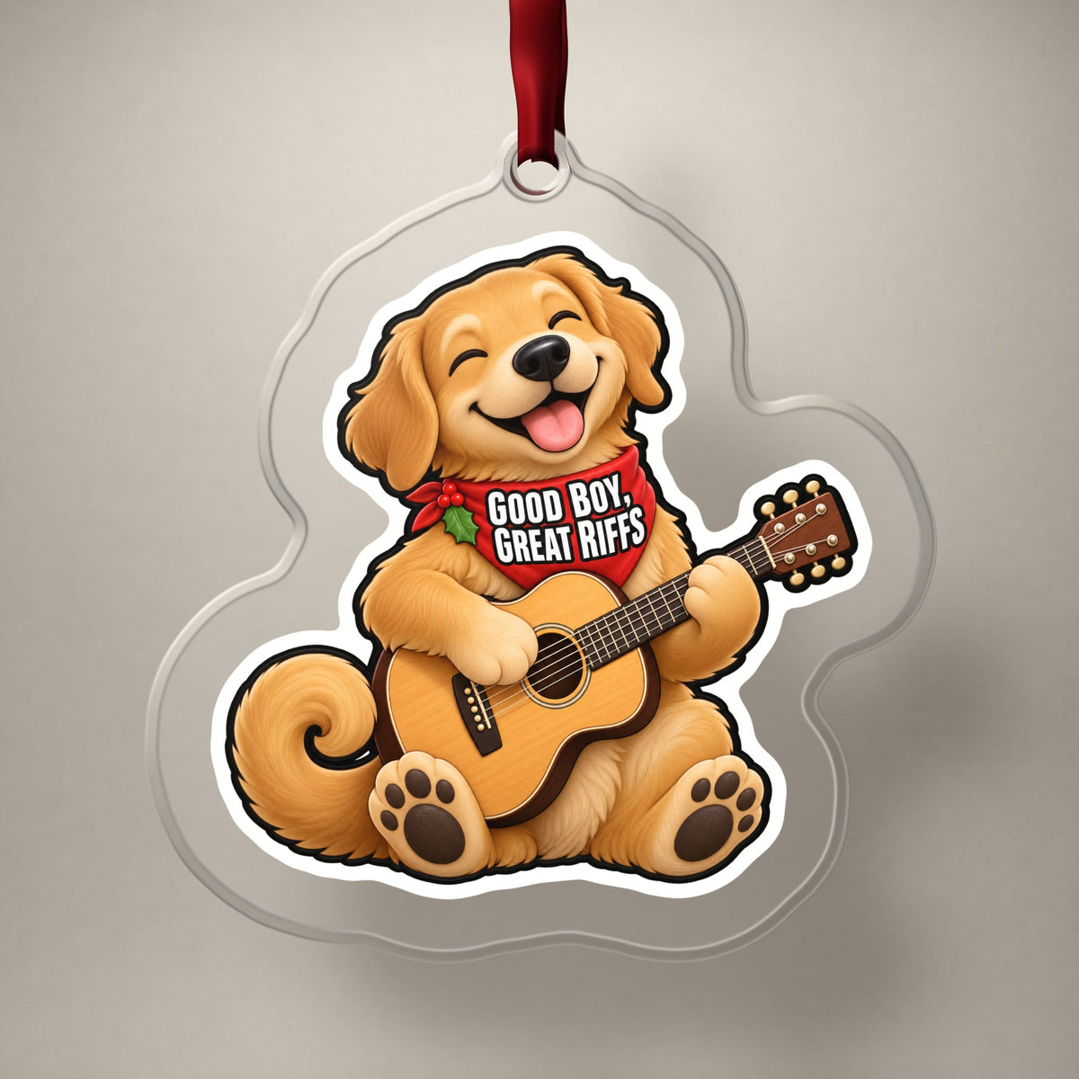 Good Boy, Great Riffs Dog Guitar Christmas Ornament