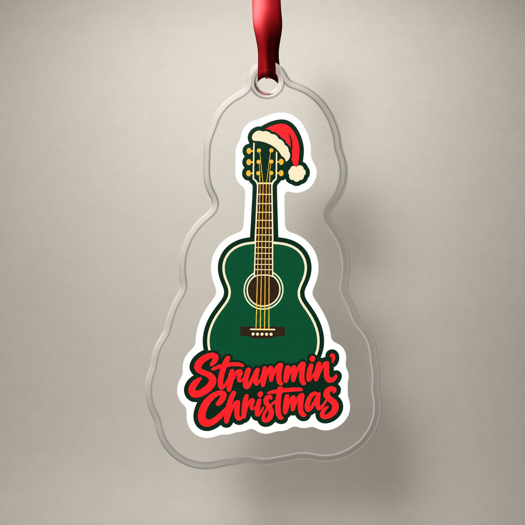Strummin' Christmas Acoustic Guitar Ornament