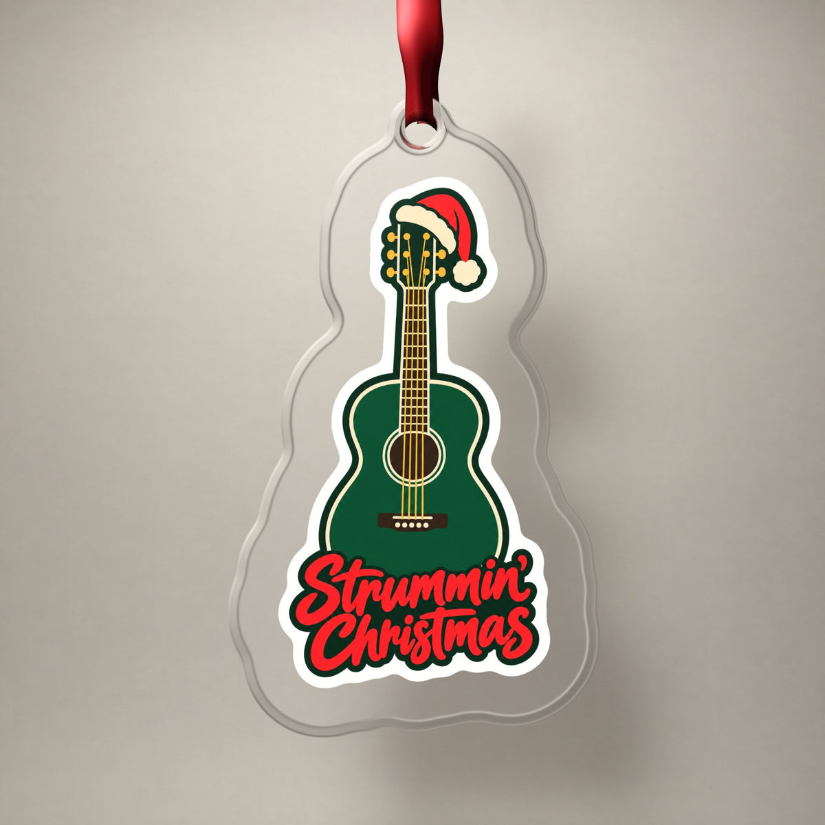 Strummin' Christmas Acoustic Guitar Ornament