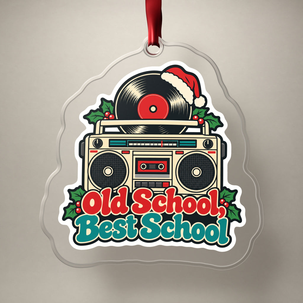 Old School, Best School Boombox Christmas Ornament