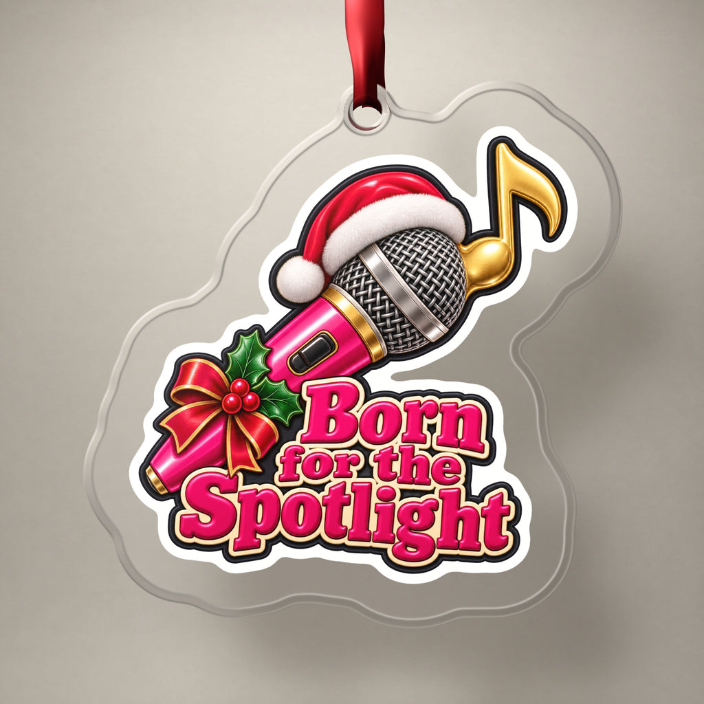 Born for the Spotlight Karaoke Mic Christmas Ornament
