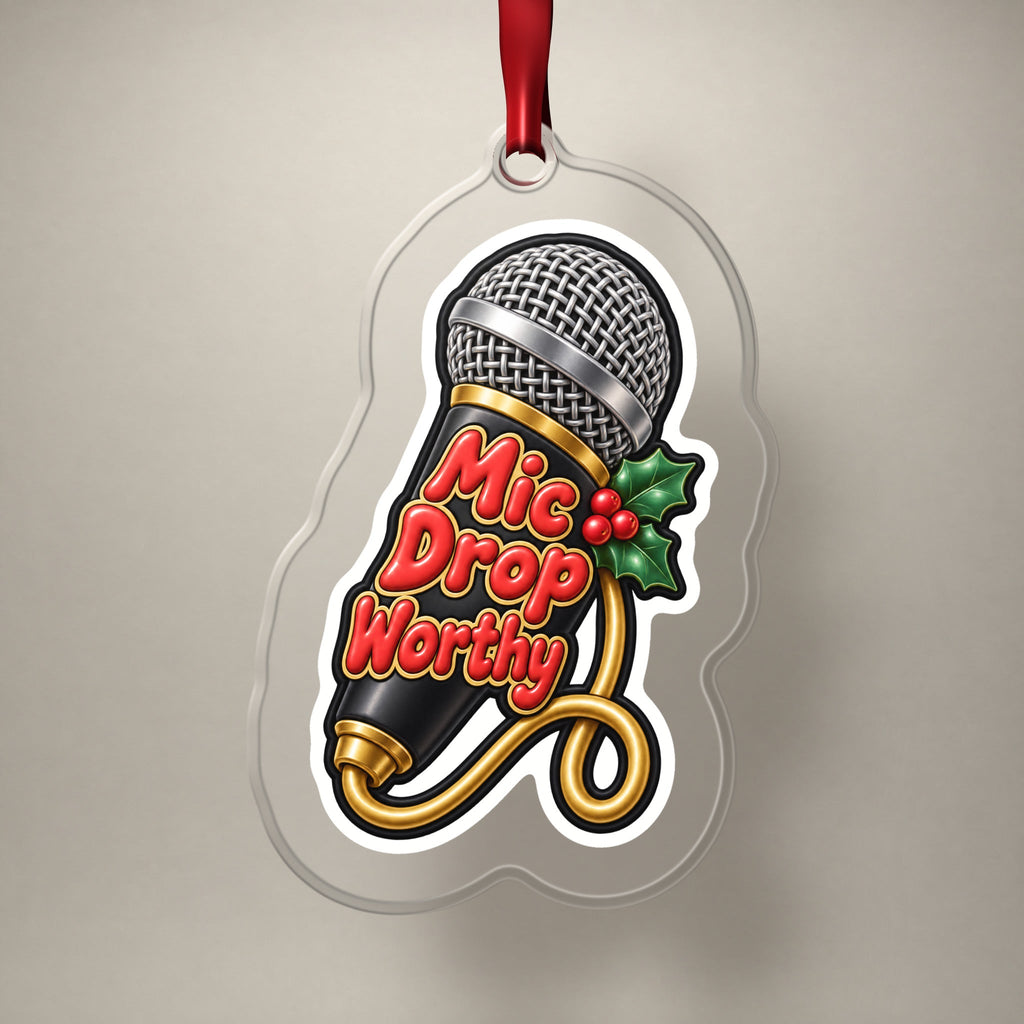 Mic Drop Worthy Microphone Christmas Ornament
