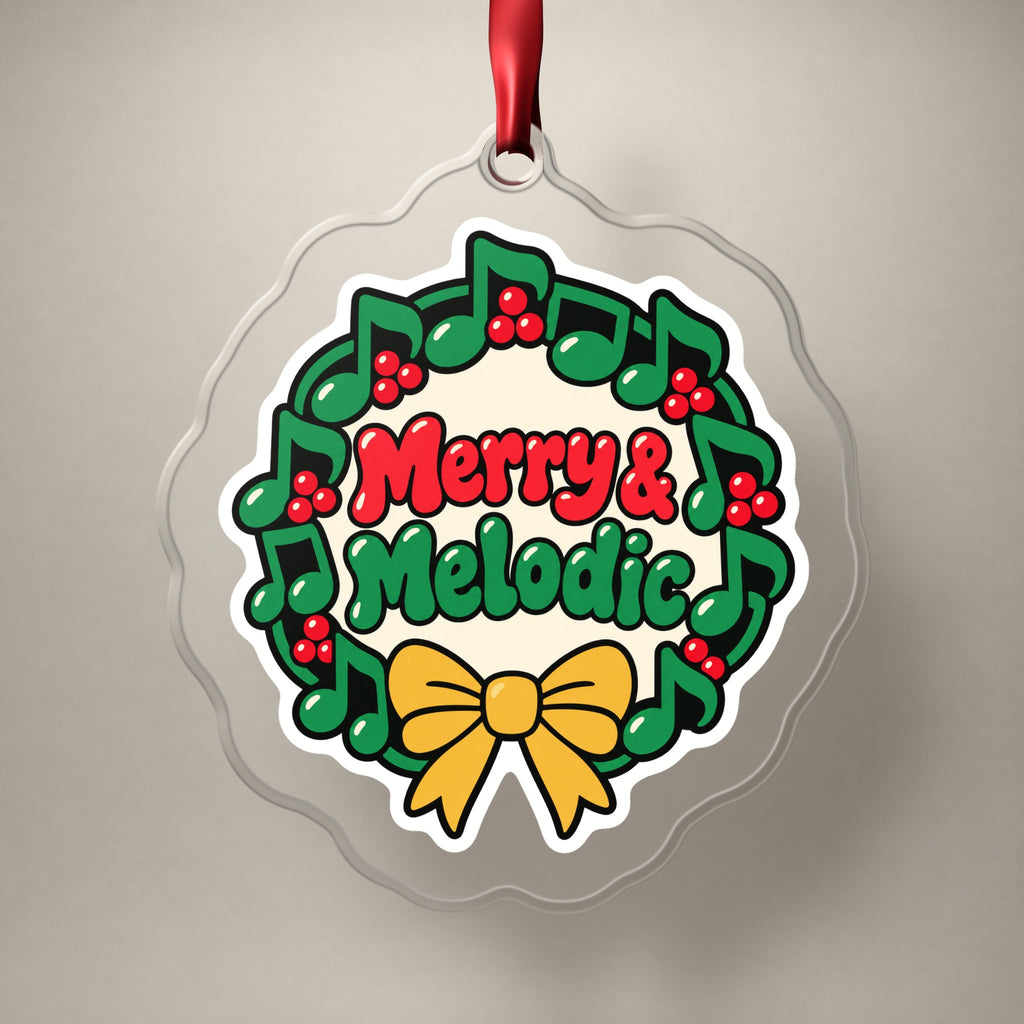 Merry & Melodic Music Note Wreath Christmas Ornament