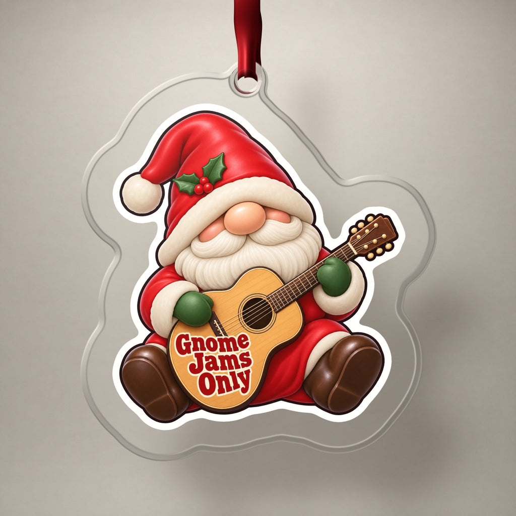 Gnome Jams Only Guitar Gnome Christmas Ornament