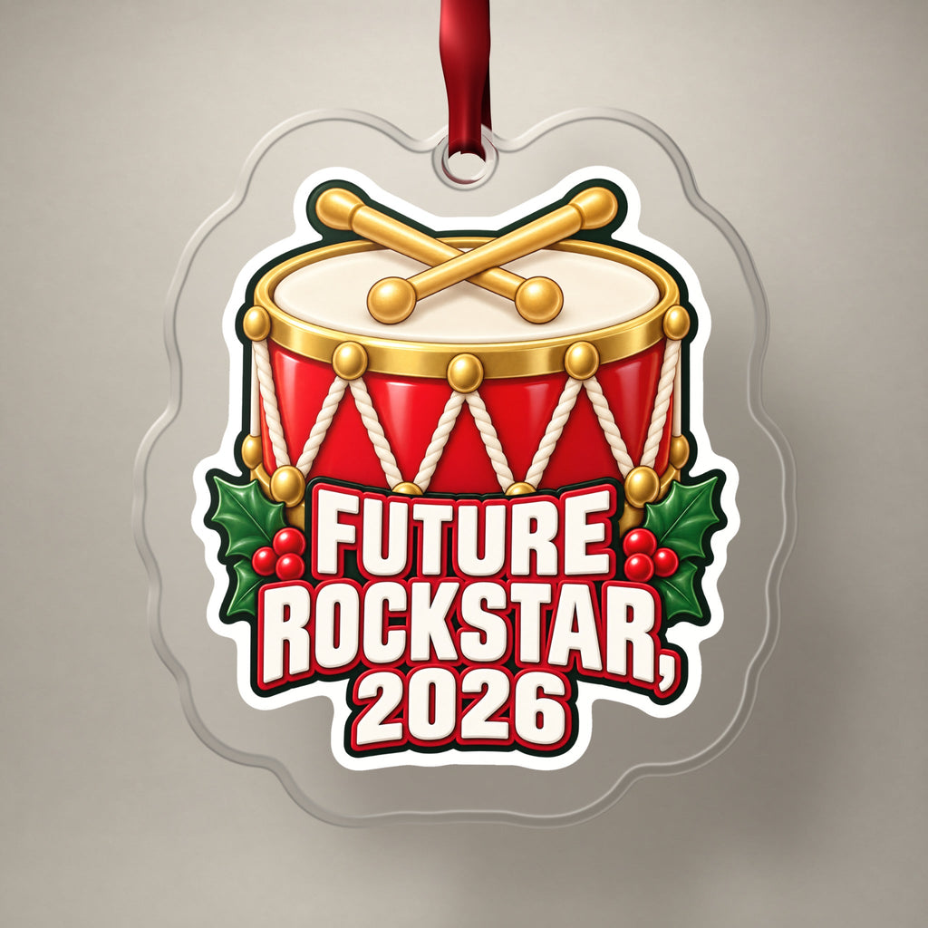 Future Rockstar 2026 Toy Drum Christmas Ornament