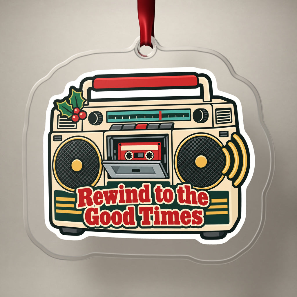 Rewind to the Good Times Boombox Christmas Ornament