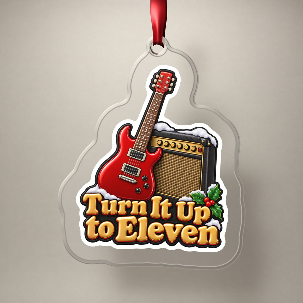 Turn It Up to Eleven Guitar and Amp Christmas Ornament