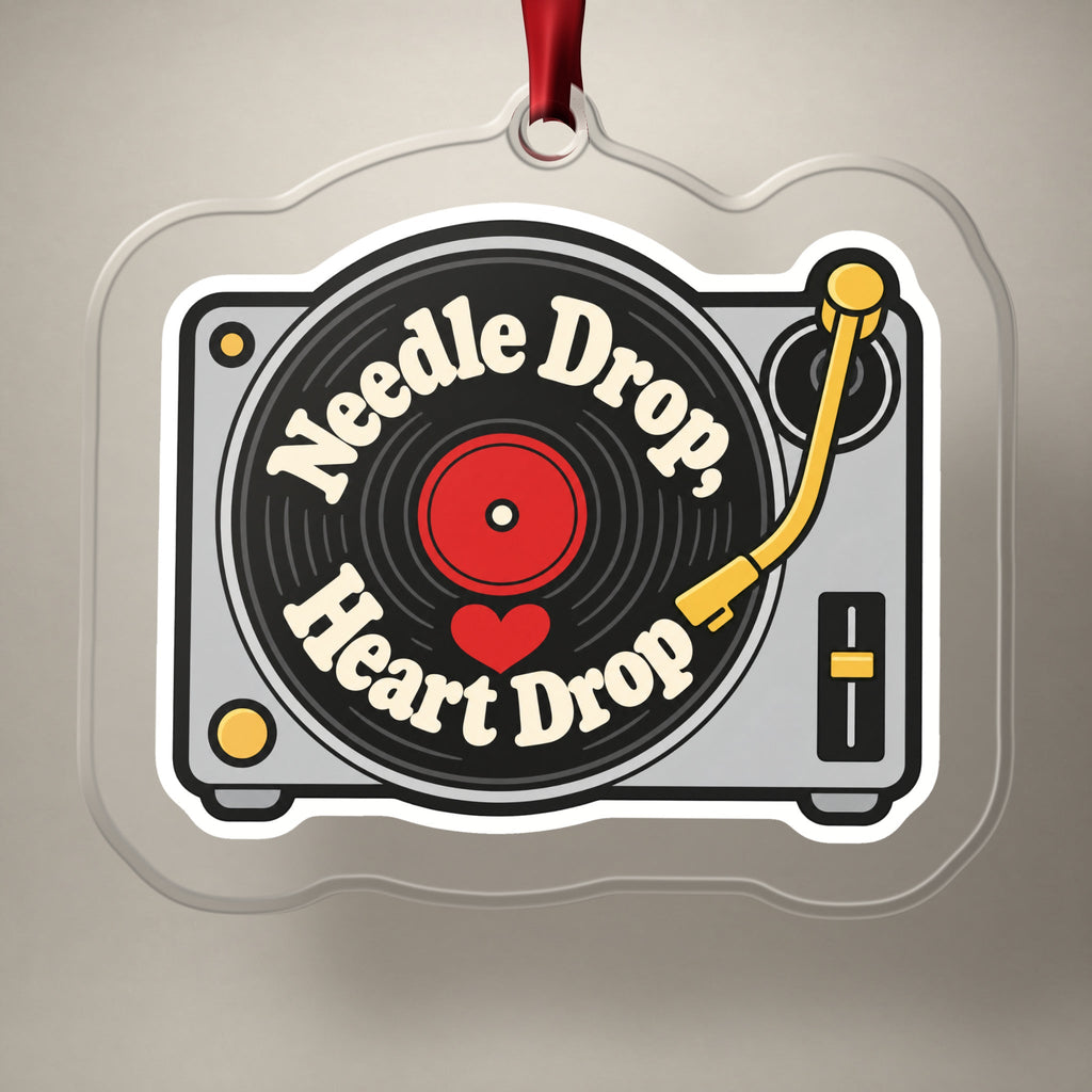 Needle Drop, Heart Drop Turntable Christmas Ornament