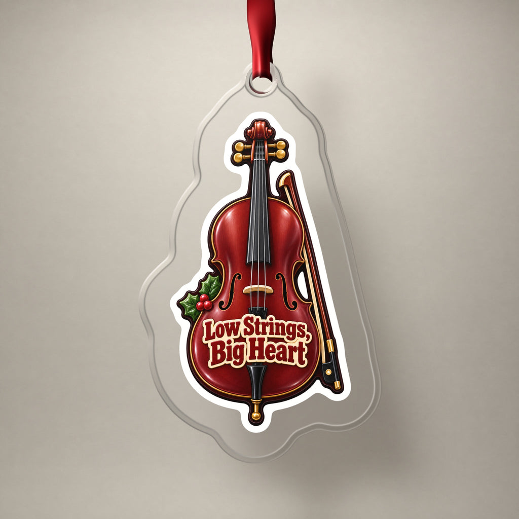 Low Strings, Big Heart Cello Christmas Ornament