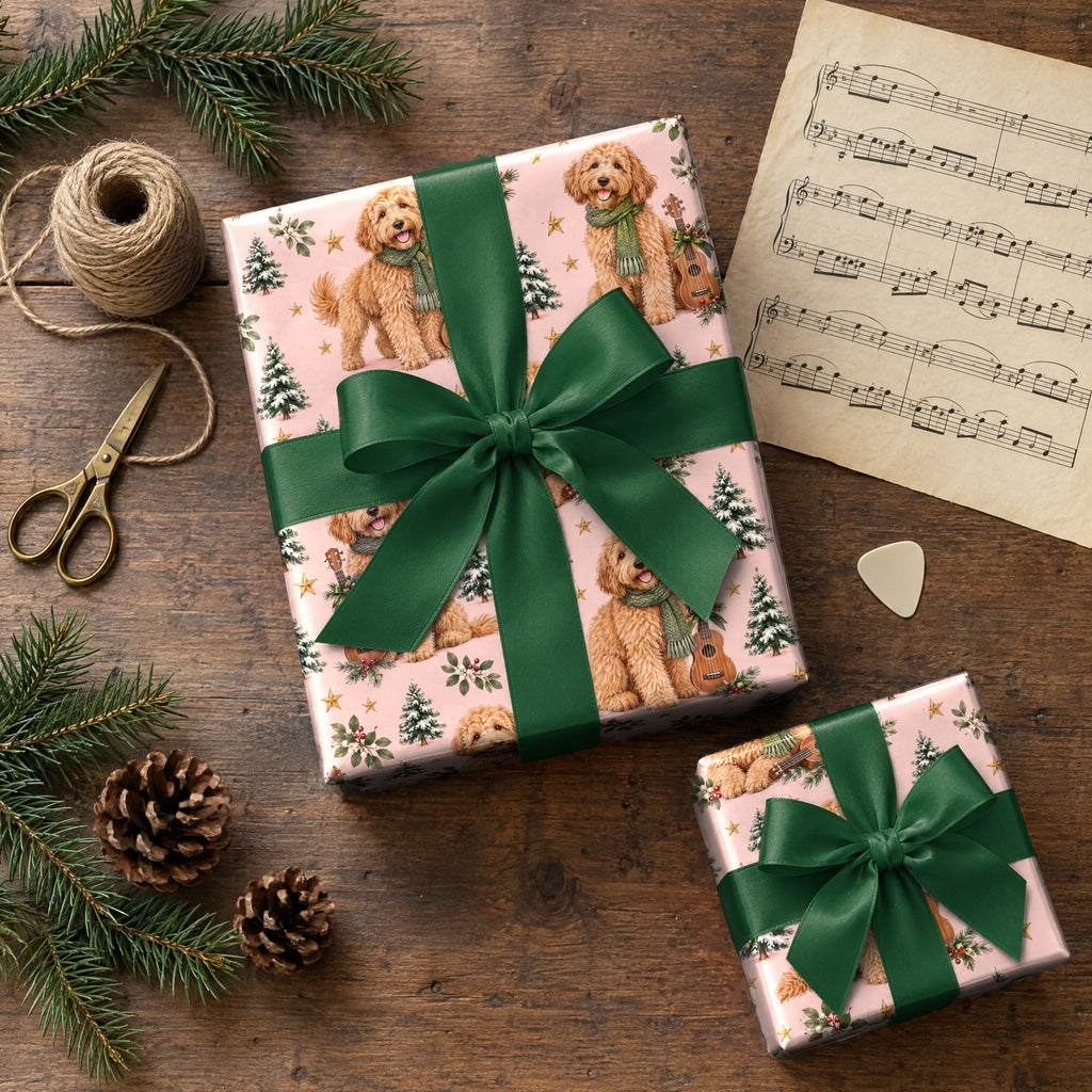 Goldendoodle Ukulele Christmas Wrapping Paper