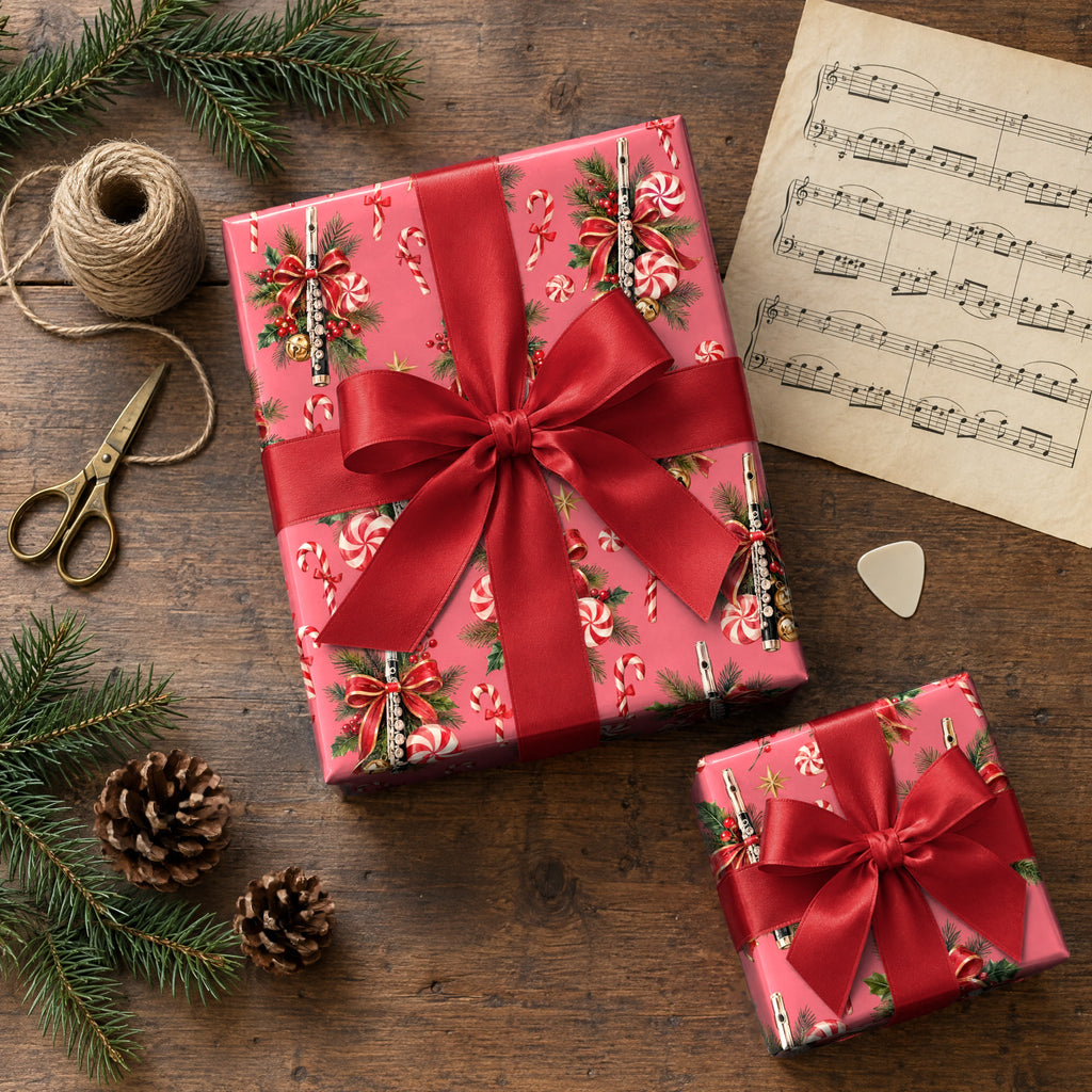 Peppermint Piccolo Swirl Wrapping Paper
