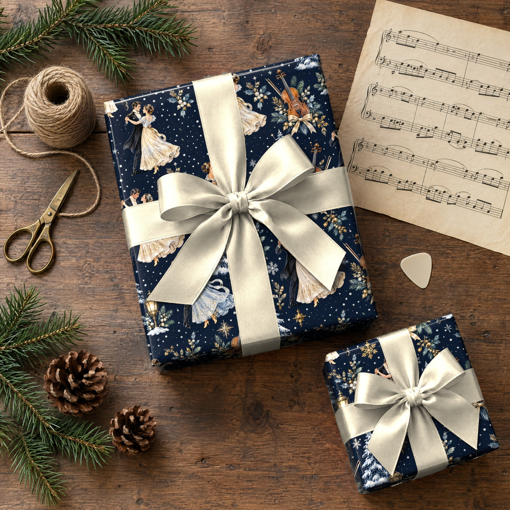Winter Waltz Strings Wrapping Paper