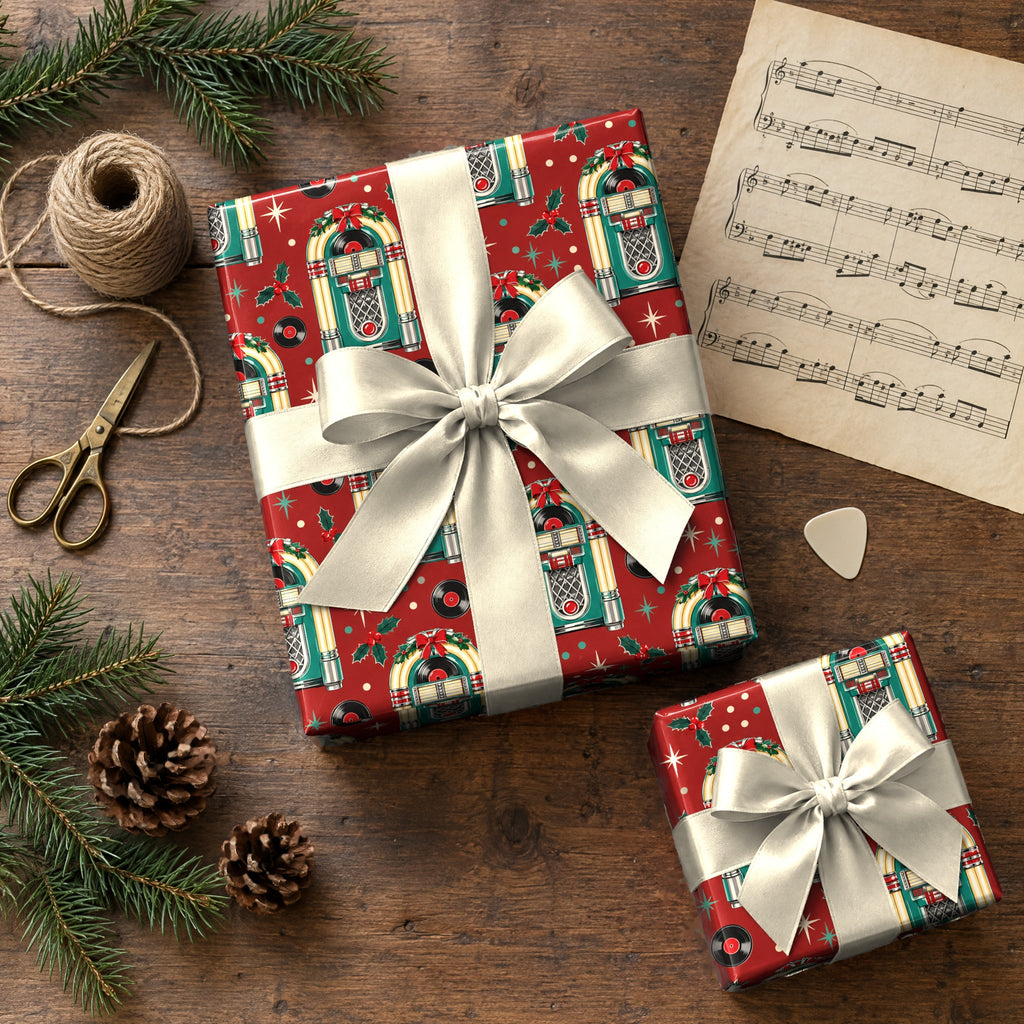 Holiday Jukebox Diner Wrapping Paper