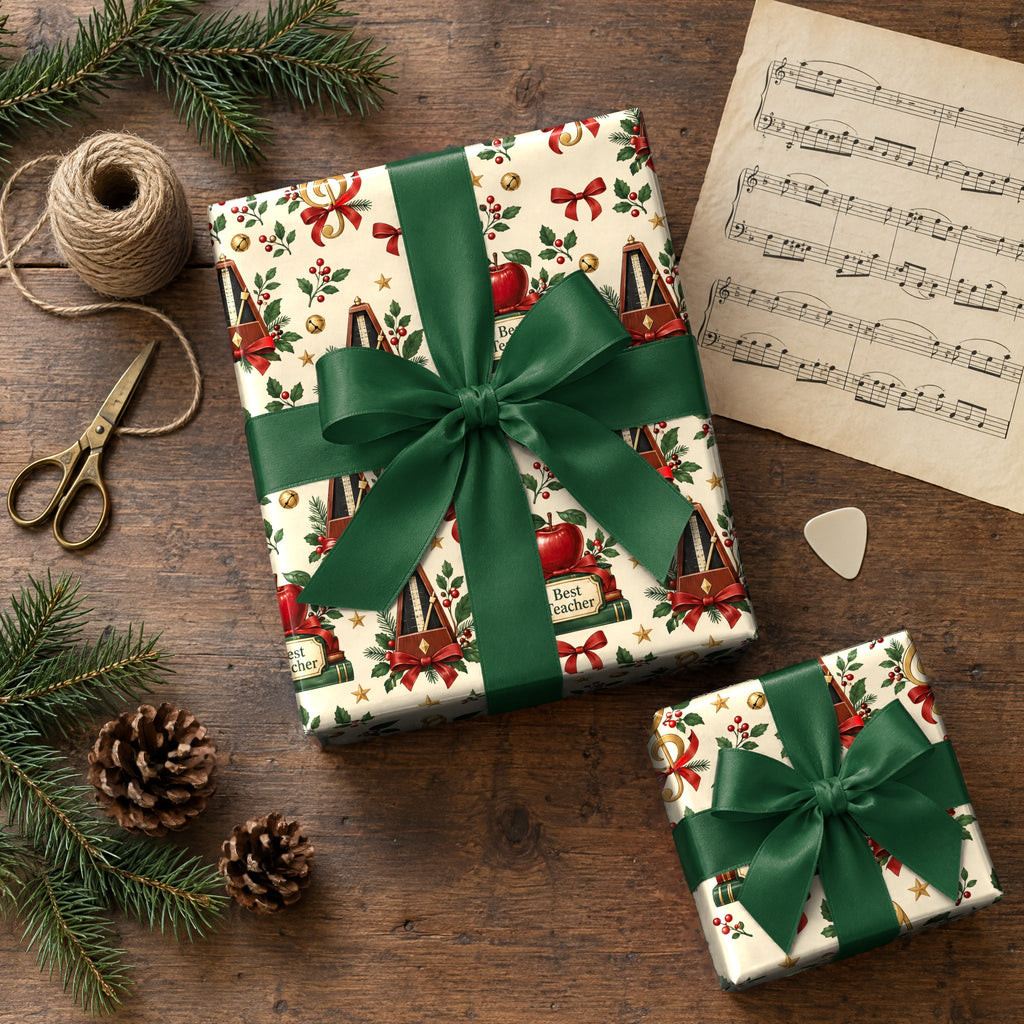 Music Teacher's Holiday Desk Wrapping Paper