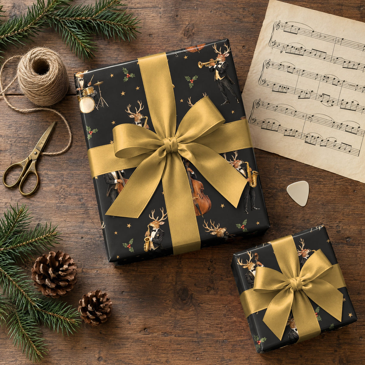 Reindeer Jazz Quartet Wrapping Paper