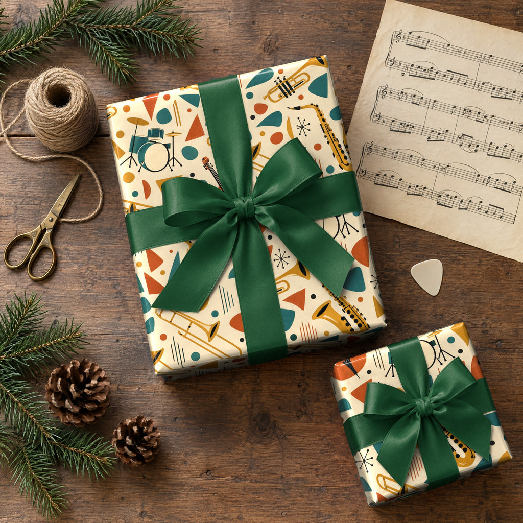Mid-Century Jazz Band Wrapping Paper