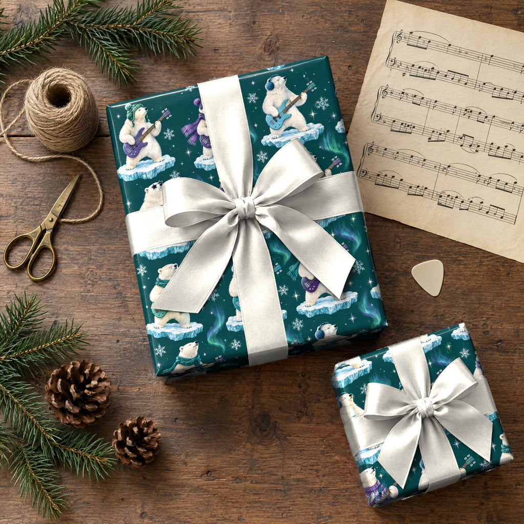 Polar Bear Bass Groove Wrapping Paper