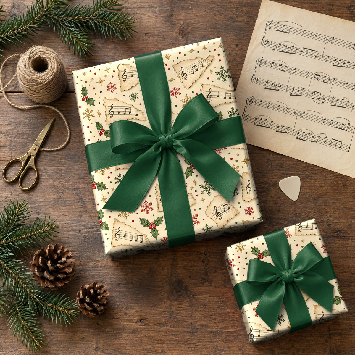 Christmas Songbook Confetti Wrapping Paper