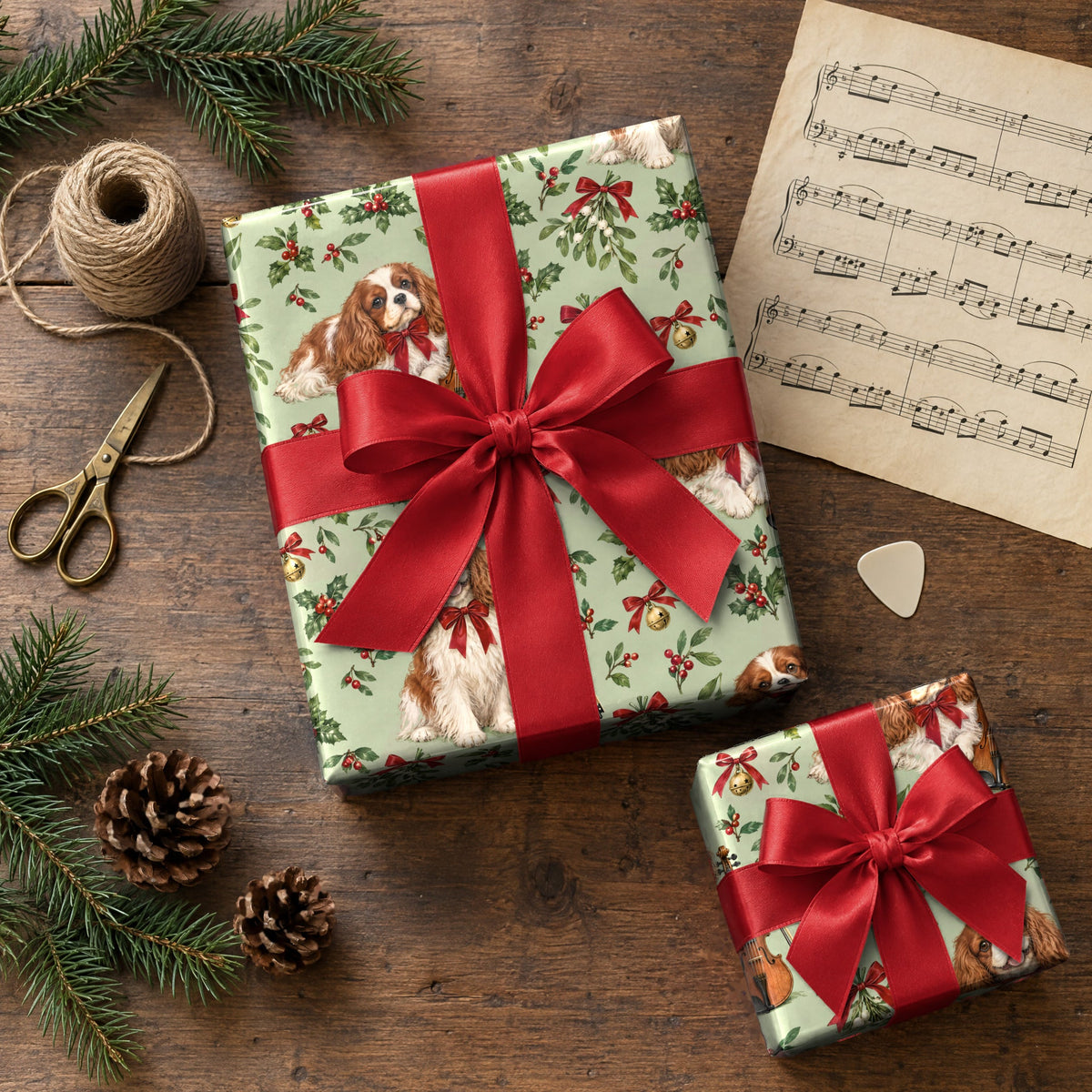 Cavalier Violin Christmas Wrapping Paper