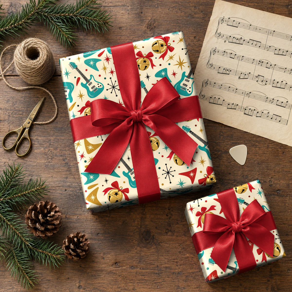 Jingle Bell Rock Retro Wrapping Paper