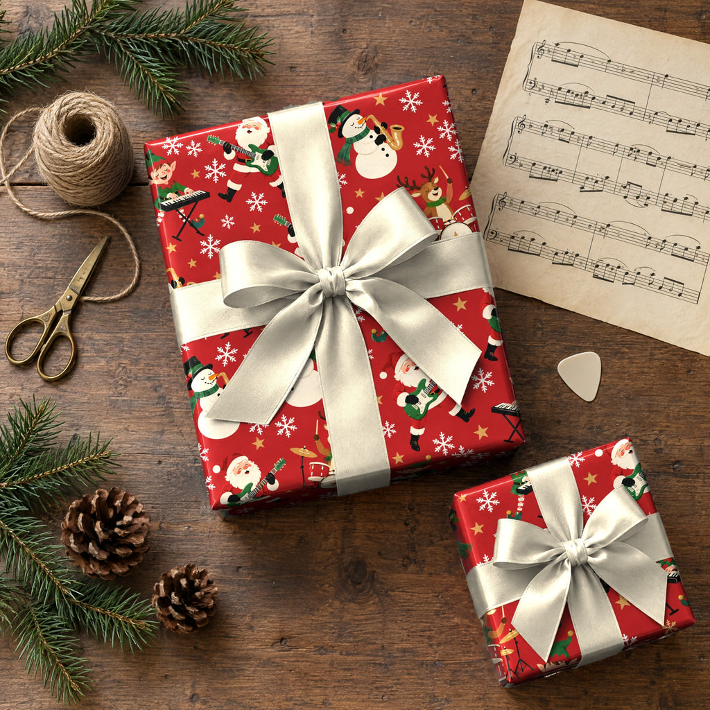 Santa's Band Christmas Wrapping Paper